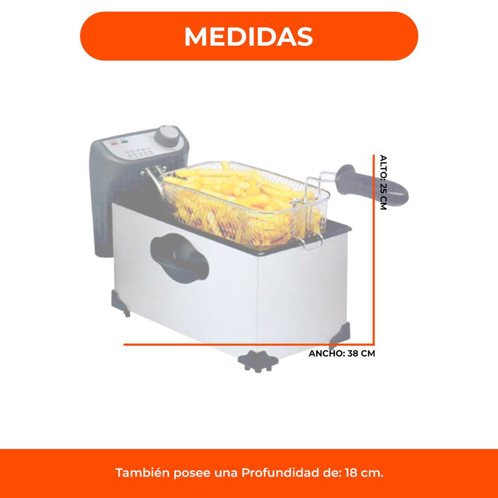 Freidora Suzika SZ-FRE050 3L negra y plata 220V-240V