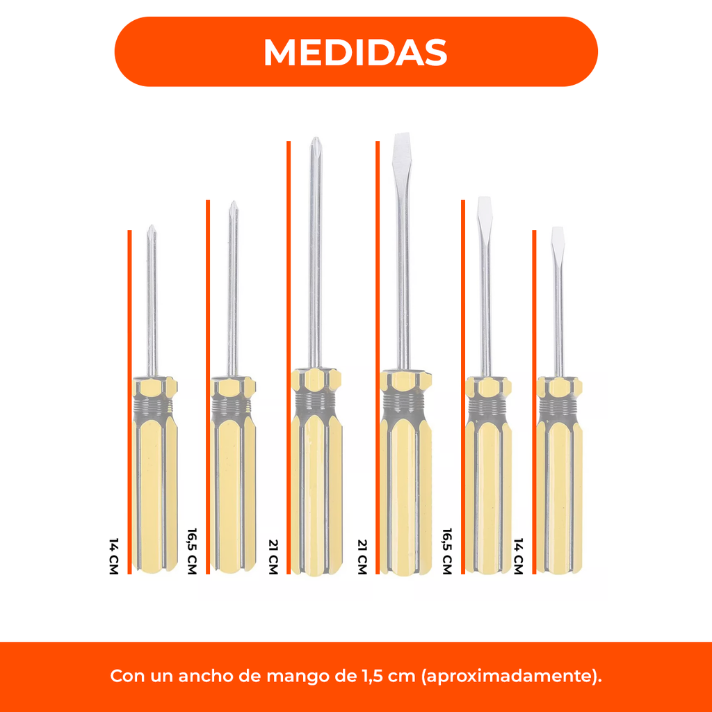 Juego Set 6 Destornilladores Con Soporte