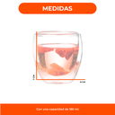 Vaso Taza De Cafe Te 180ml Vidrio Doble Capa Infusiones