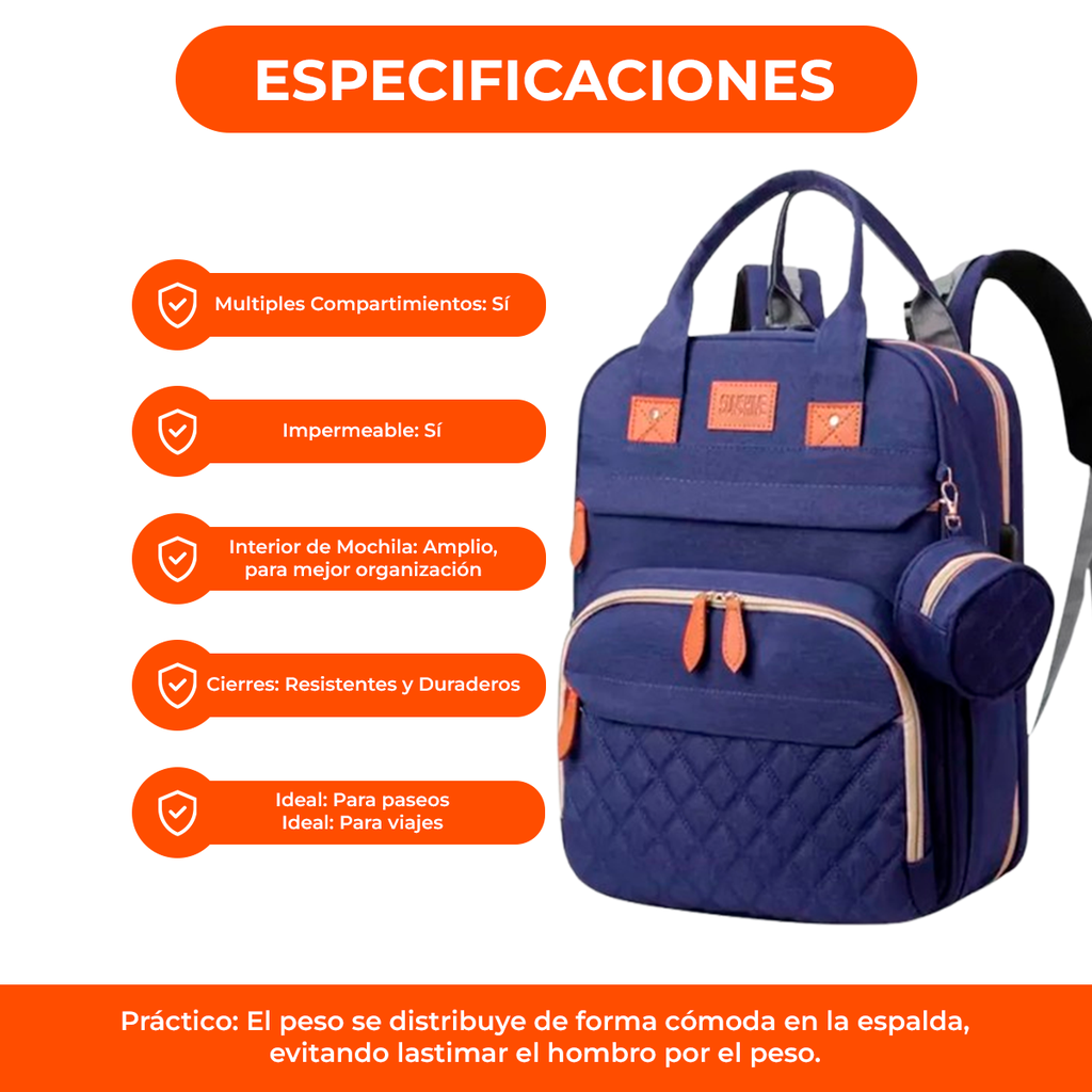 Mochila Con Cuna Y Bolsillos Para Bebé