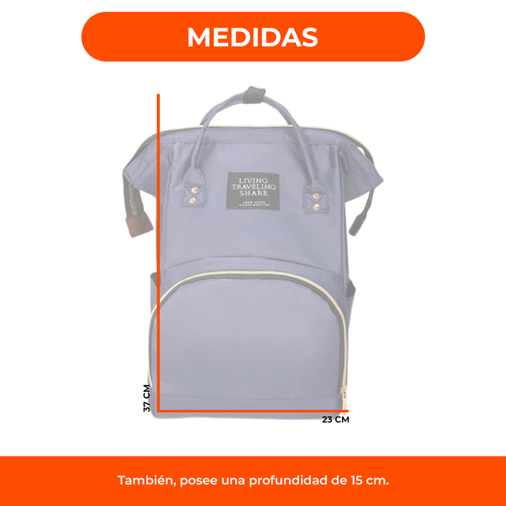 Mochila Maternal Bolso Bebe Grande Porta Mamaderas Termica