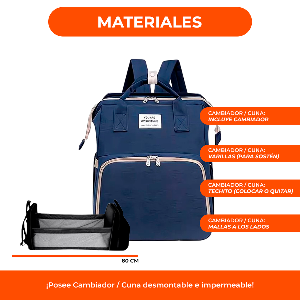 Mochila Con Cuna Y Bolsillos Para Bebé