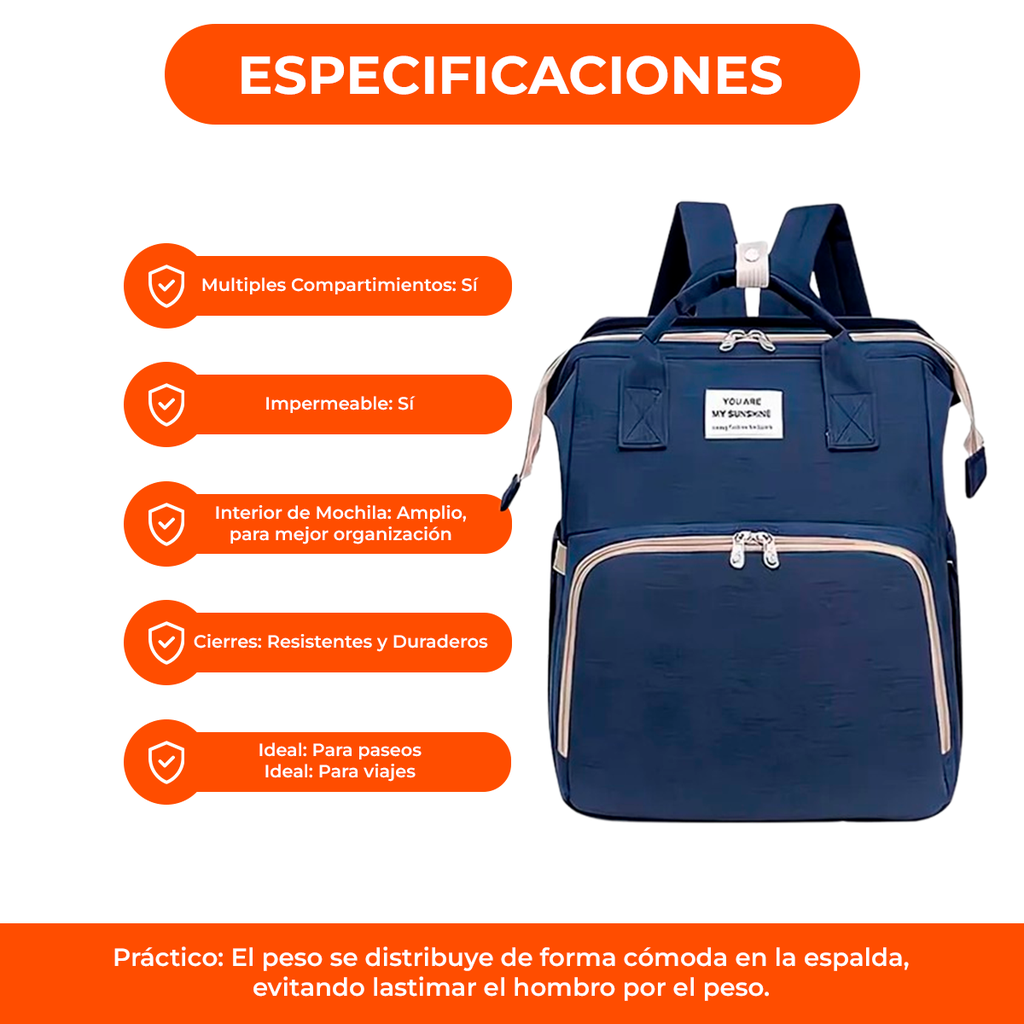 Mochila Con Cuna Y Bolsillos Para Bebé