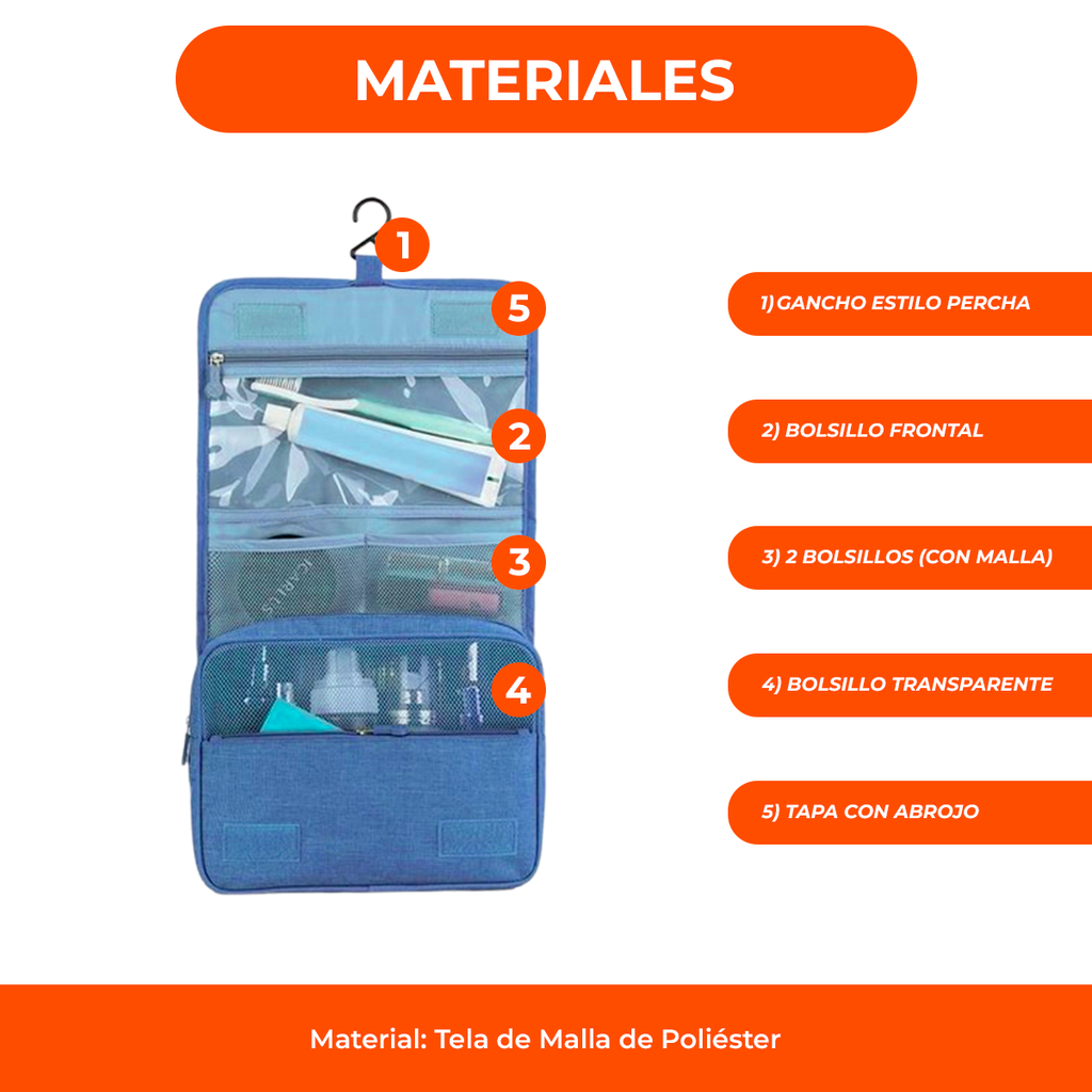 Bolso Organizador Necessaire Colgar Viaje Portacosmeticos