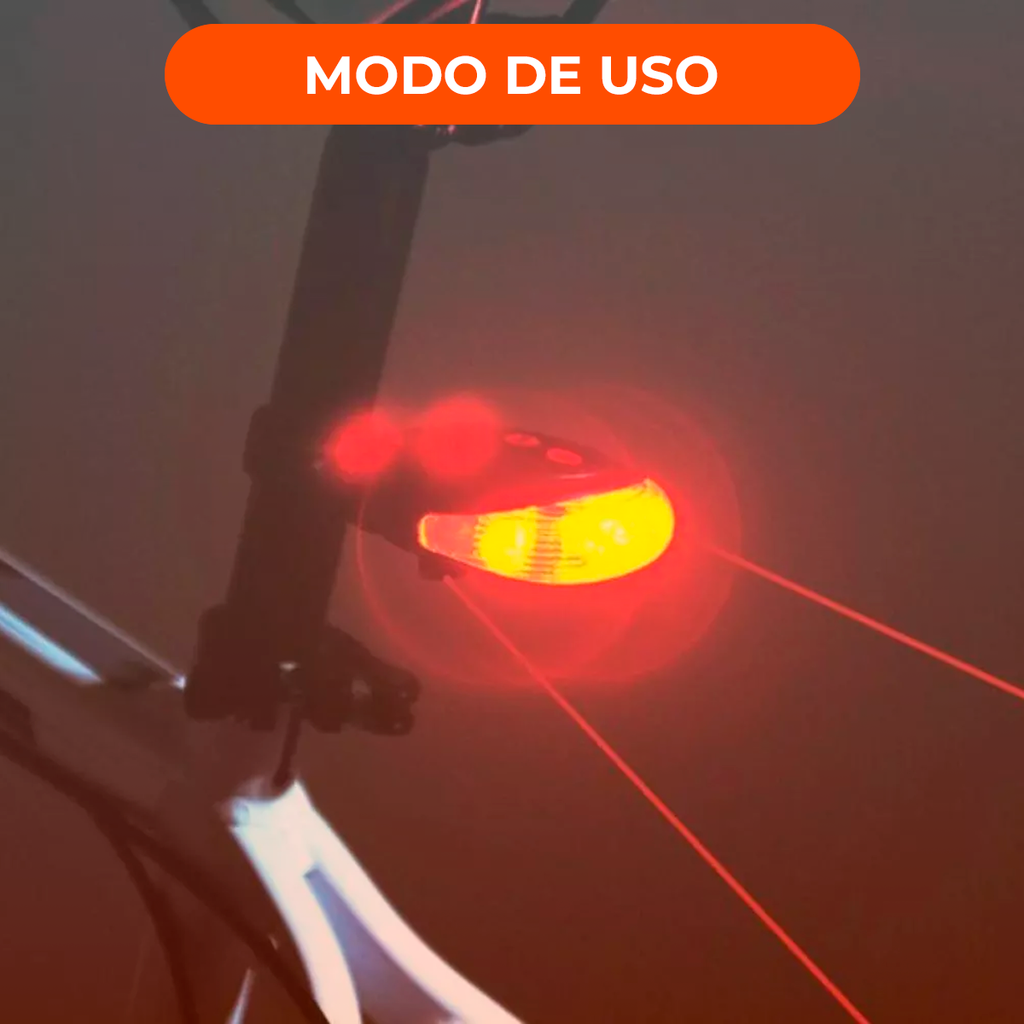 Linterna Luz Led Laser Bicicleta Inalambrica Trasera Bateria