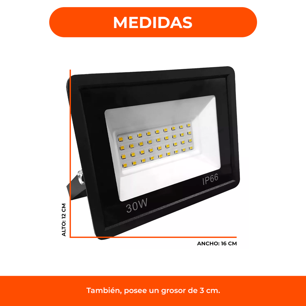 Reflector Led Exterior 30w Proyector IP65 Intemperie