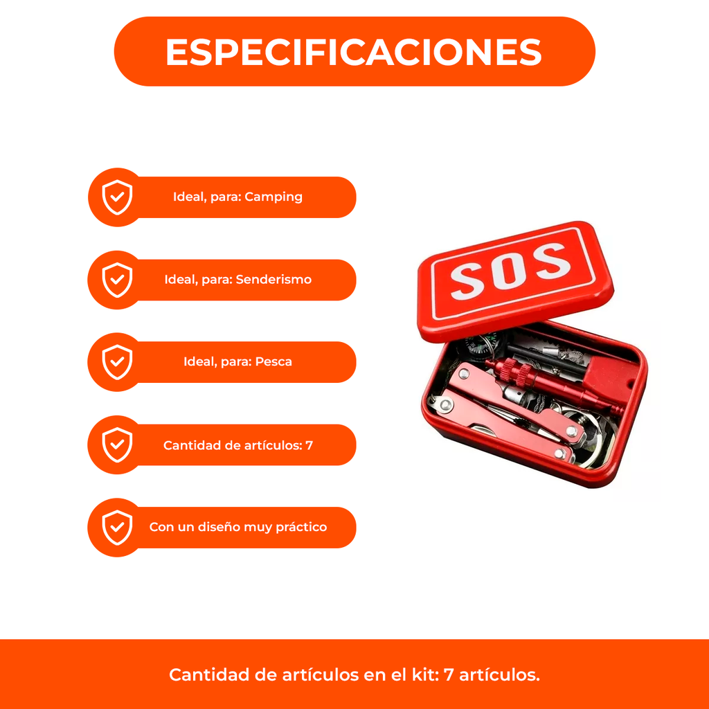 Kit Tactico Emergencias Sos Caja Herramienta Supervivencia