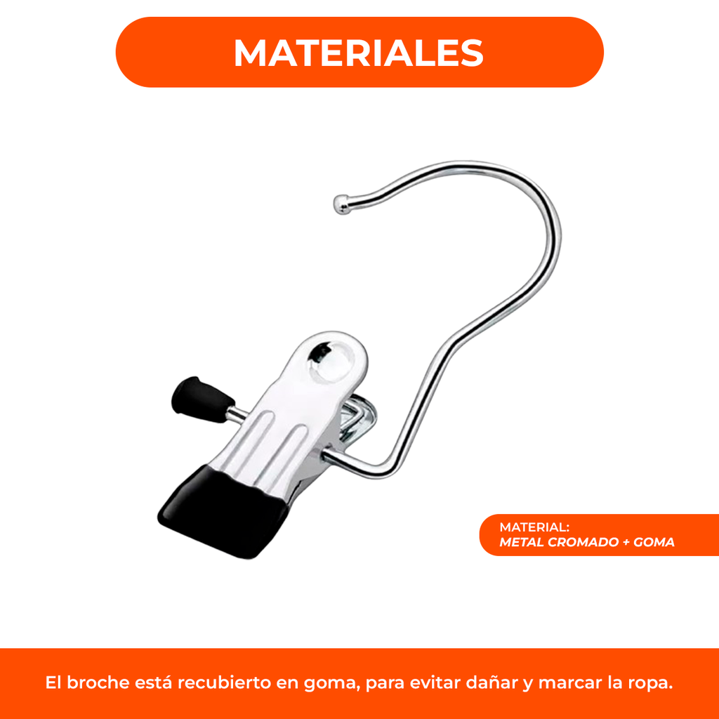 Percha con Broche Multiuso para Pañuelos Cinturon Cartera X5