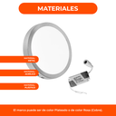 Panel Led 18w Aplicar Superficial Plafon Circular Redondo Acero