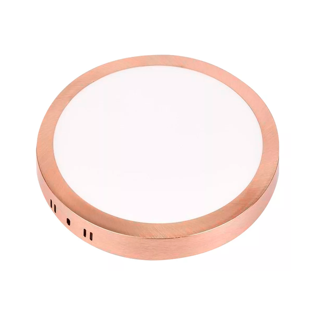 Panel Led 18w Aplicar Superficial Plafon Circular Redondo Acero