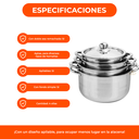 Set 4 Pz Olla Cacerola Acero Inoxidable Bateria Cocina