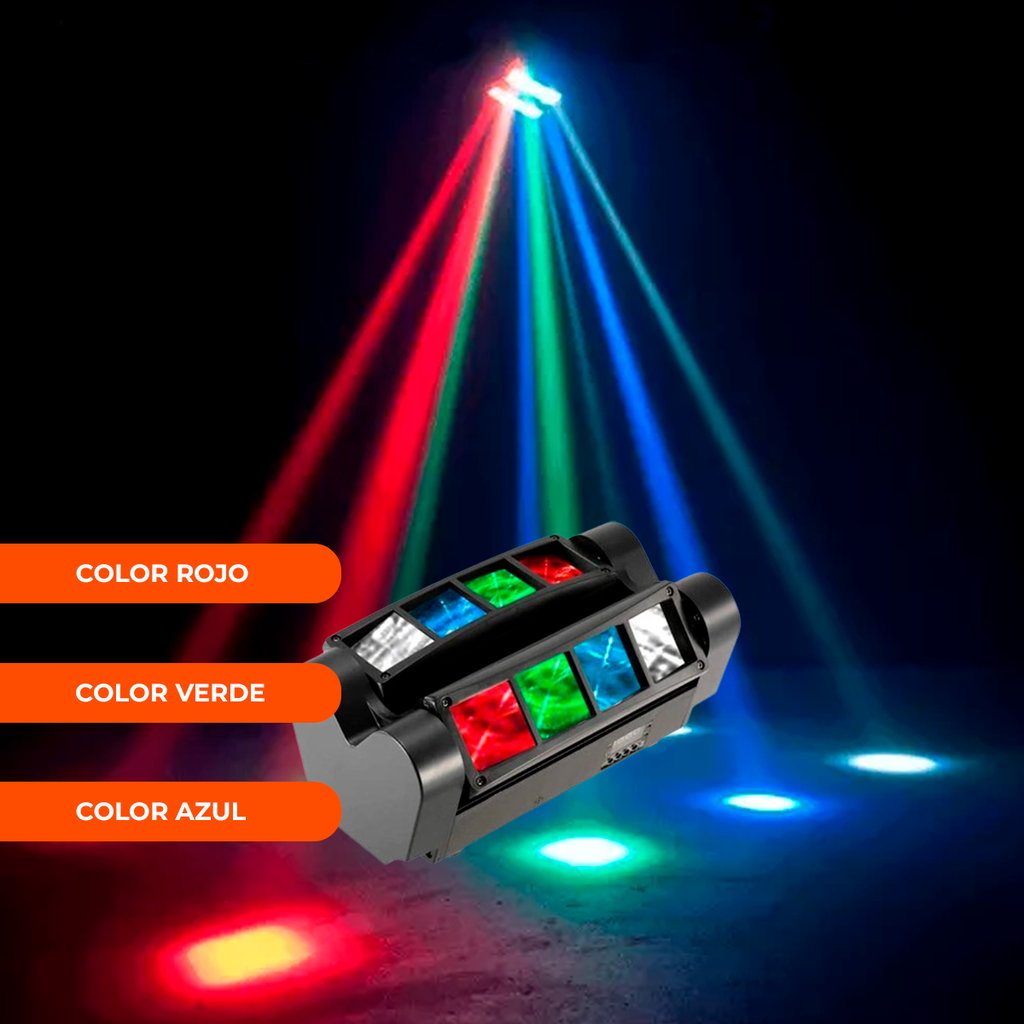 Cabezal Spider Led Rgbw Doble Barra De Led Movil Beam