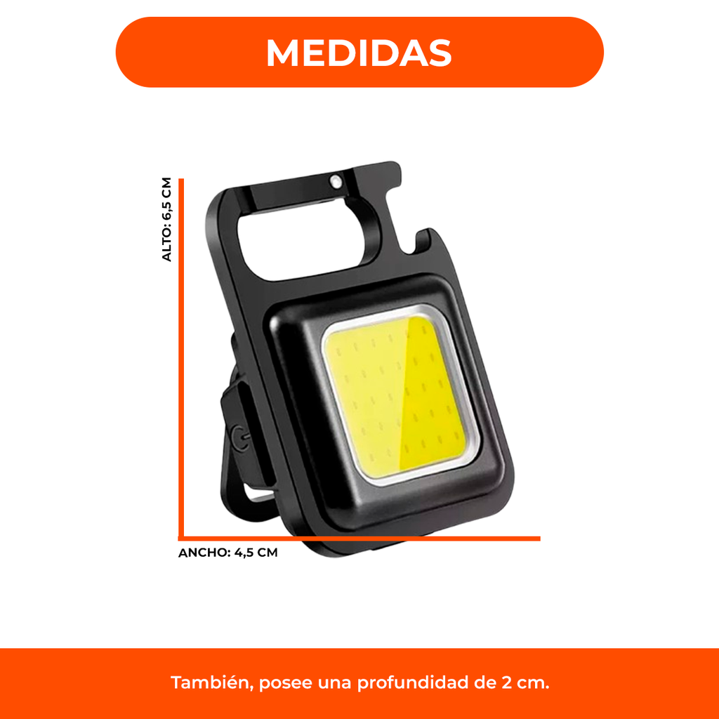 Linterna Led Recargable Usb Potente Iman Llavero Destapador