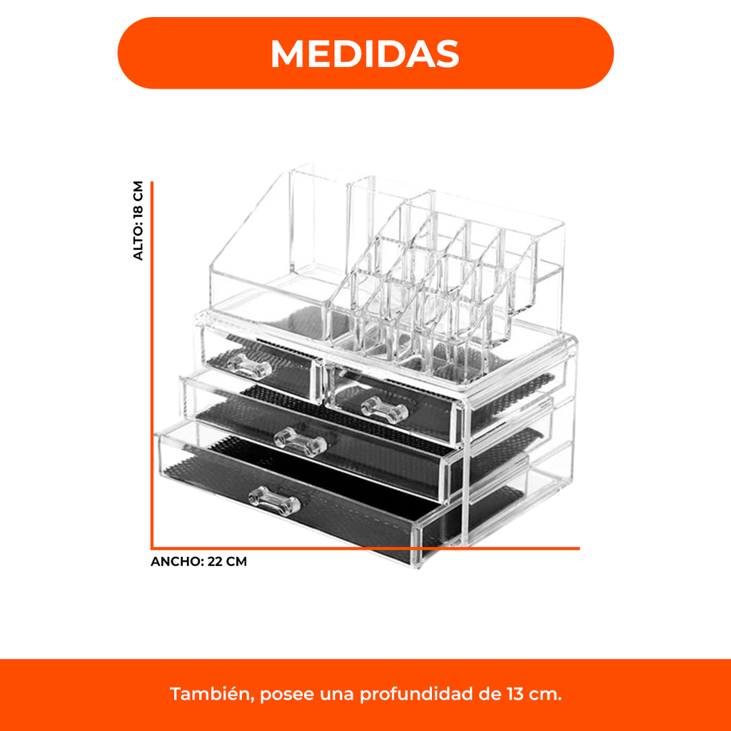 Organizador Maquillaje Alajero Bijouterie Acrilico Accesorio