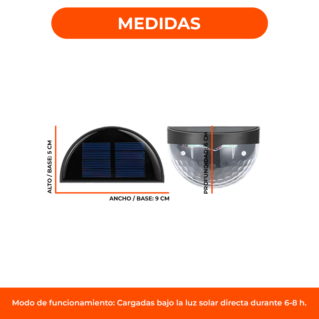 Aplique Led Solar Luz Fría/blanca Exterior Negro