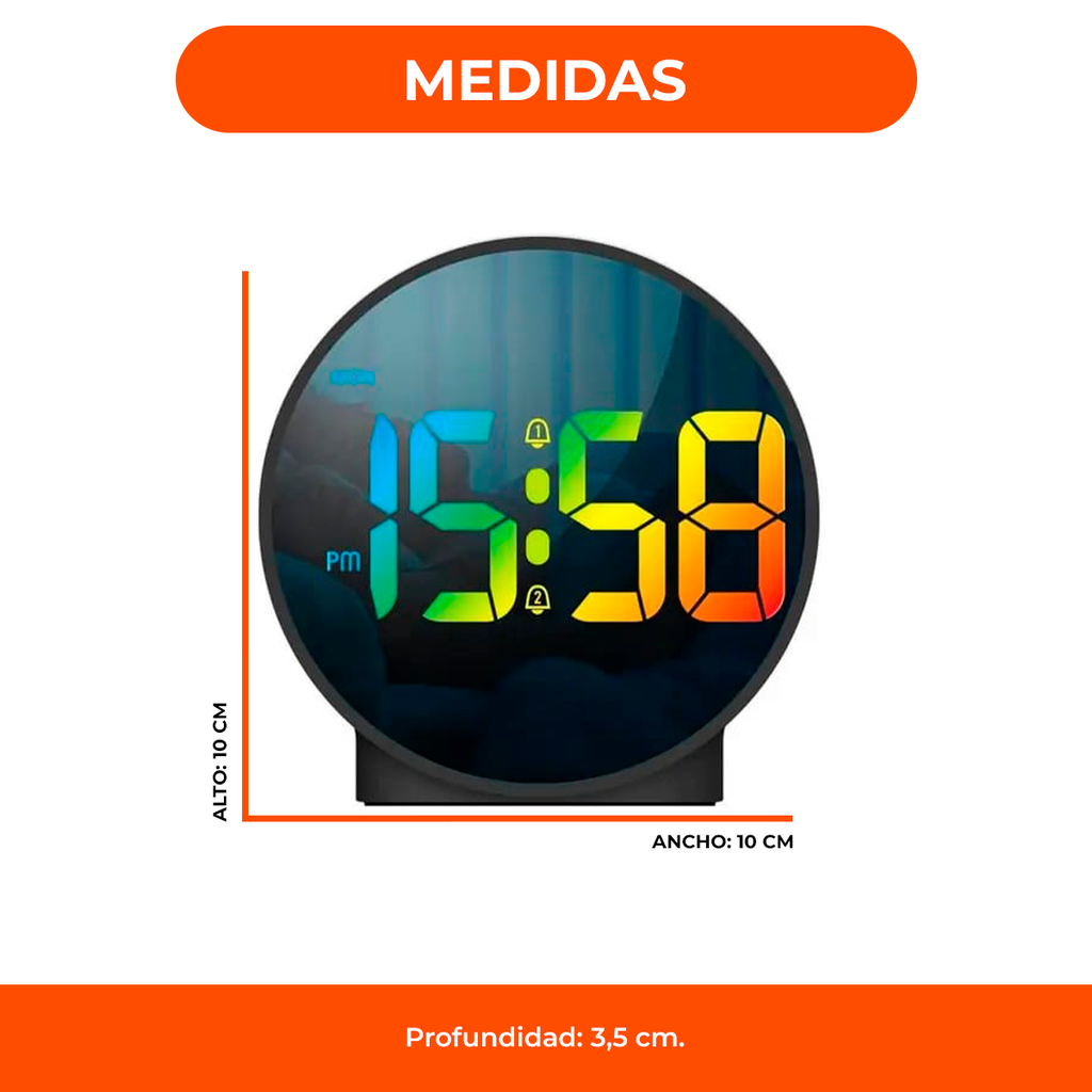 Reloj Despertador Parlante Bluetooth Alarma Micro Sd