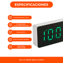 Reloj Despertador Pantalla Espejada Con Alarma Y Temperatura