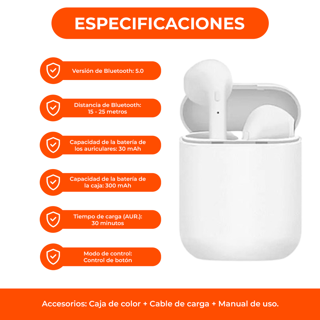 Auriculares Inalámbricos Inpods12 Bluetooth Micrófono