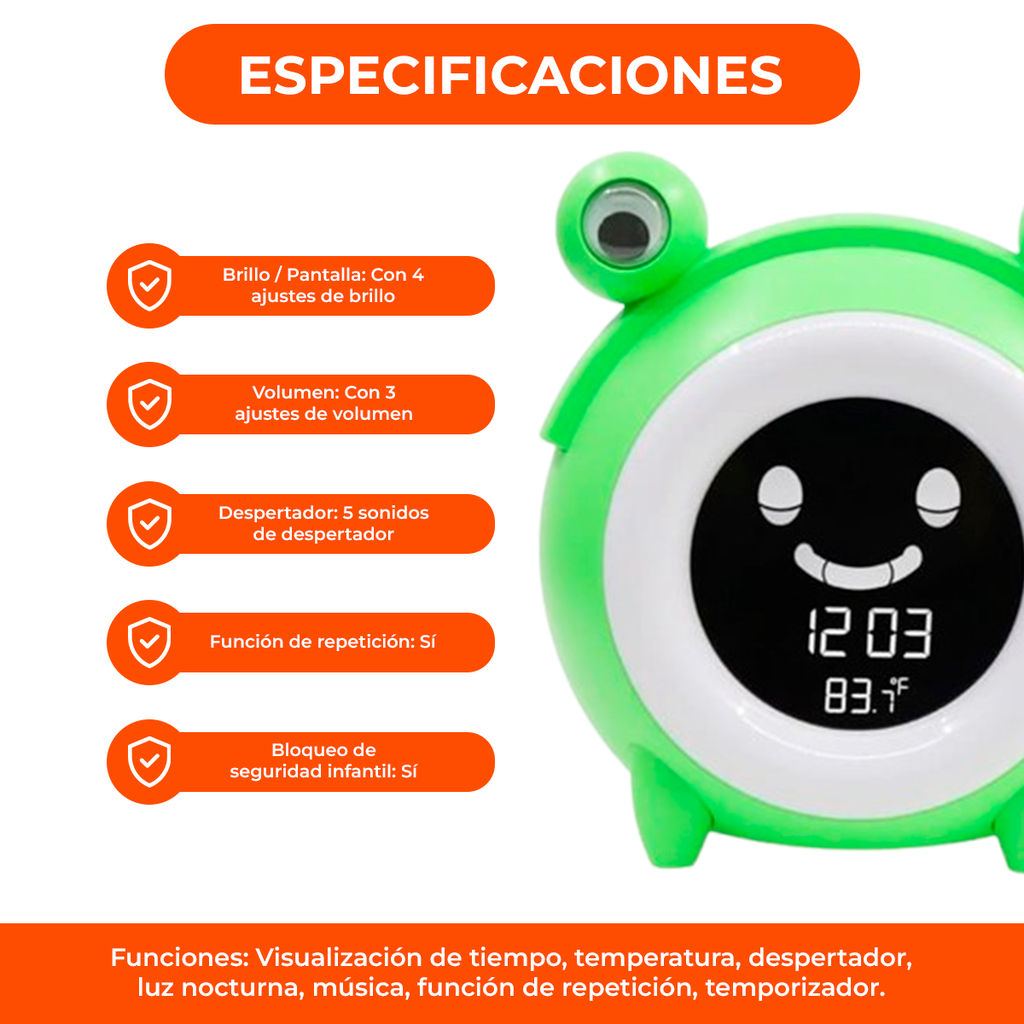 Despertador Con Diseño De Mascota 6 Tonos De Alarma