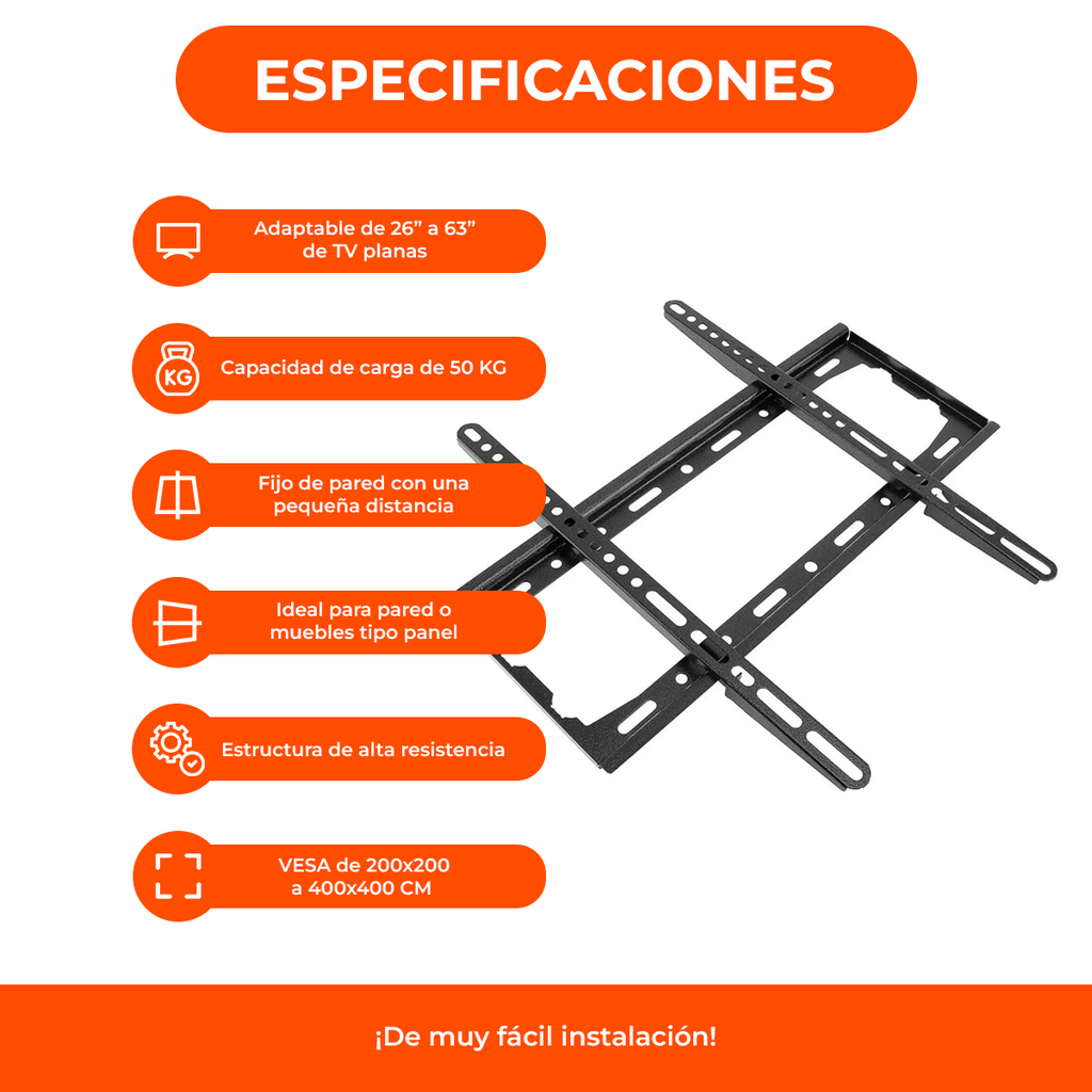 Soporte de pared para TV/Monitor de 26" a 63"