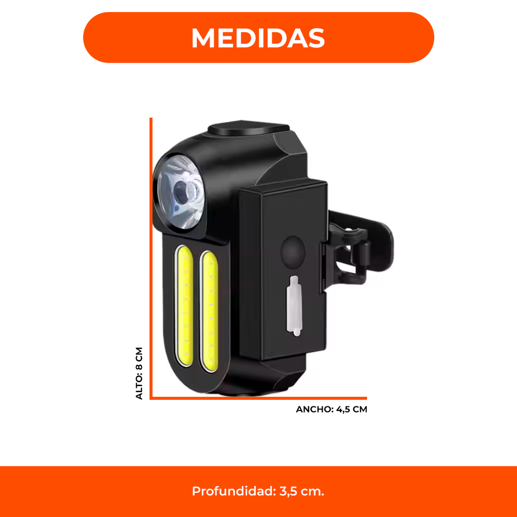 Linterna Luz Led Bicicleta Recargable Inalambrica Usb