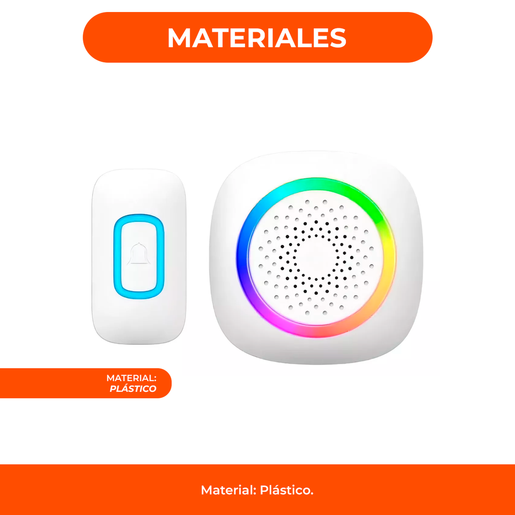 Timbre Inalambrico Wireless Doorbell Kit 60 Melo 300 Mts Led