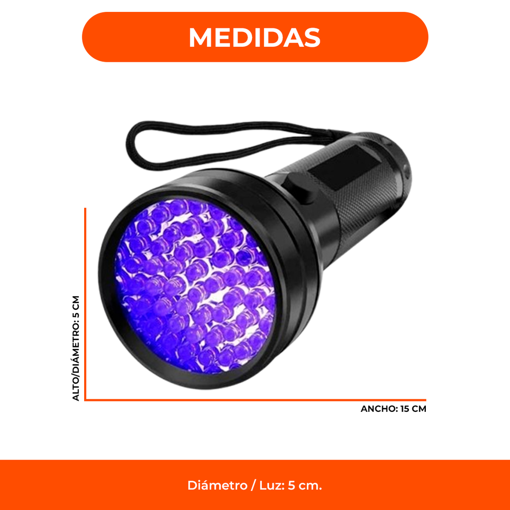 Linterna 51 Led Uv Luz Ultravioleta Detectora Fluidos