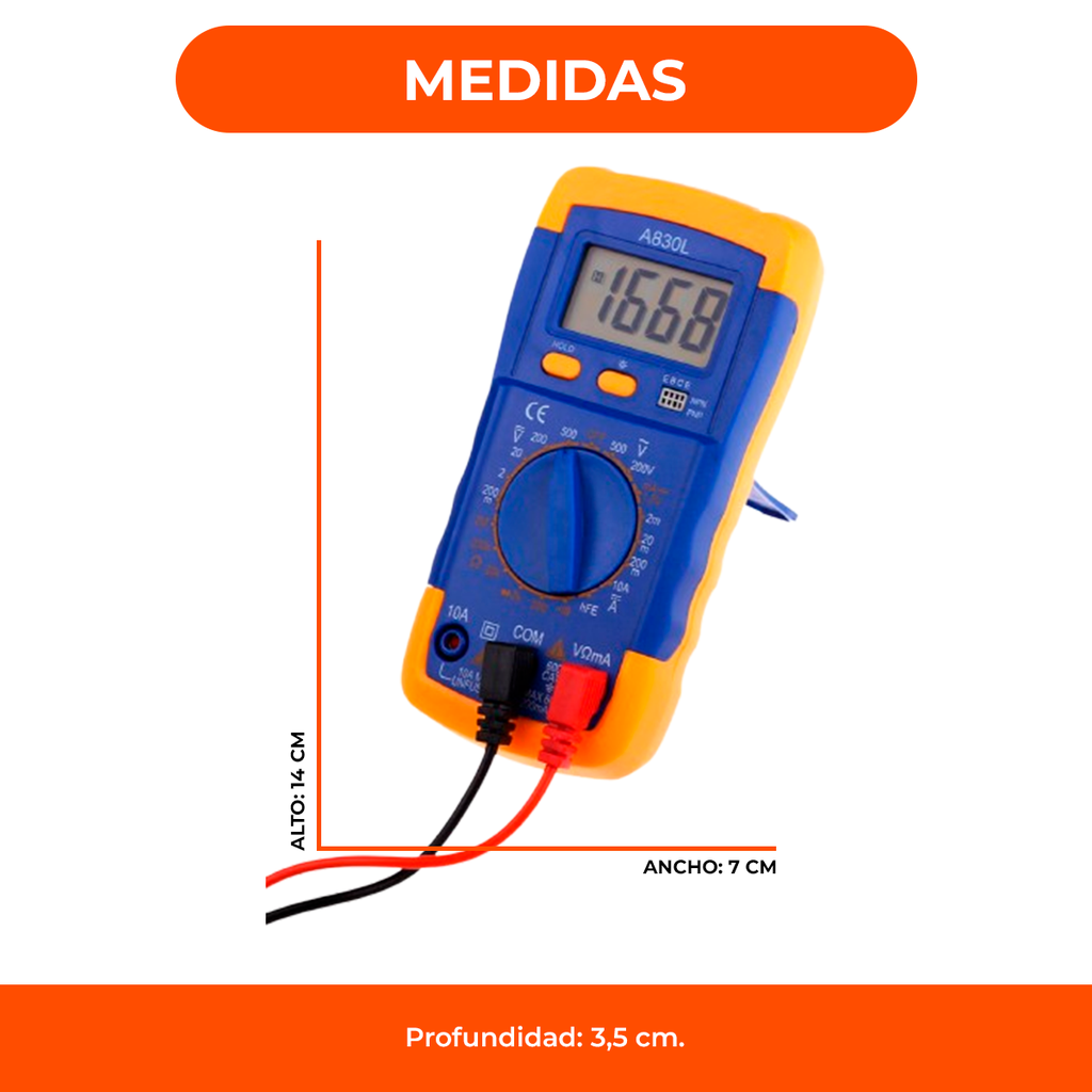 Tester Multimetro Digital Profesional Capacimetro 