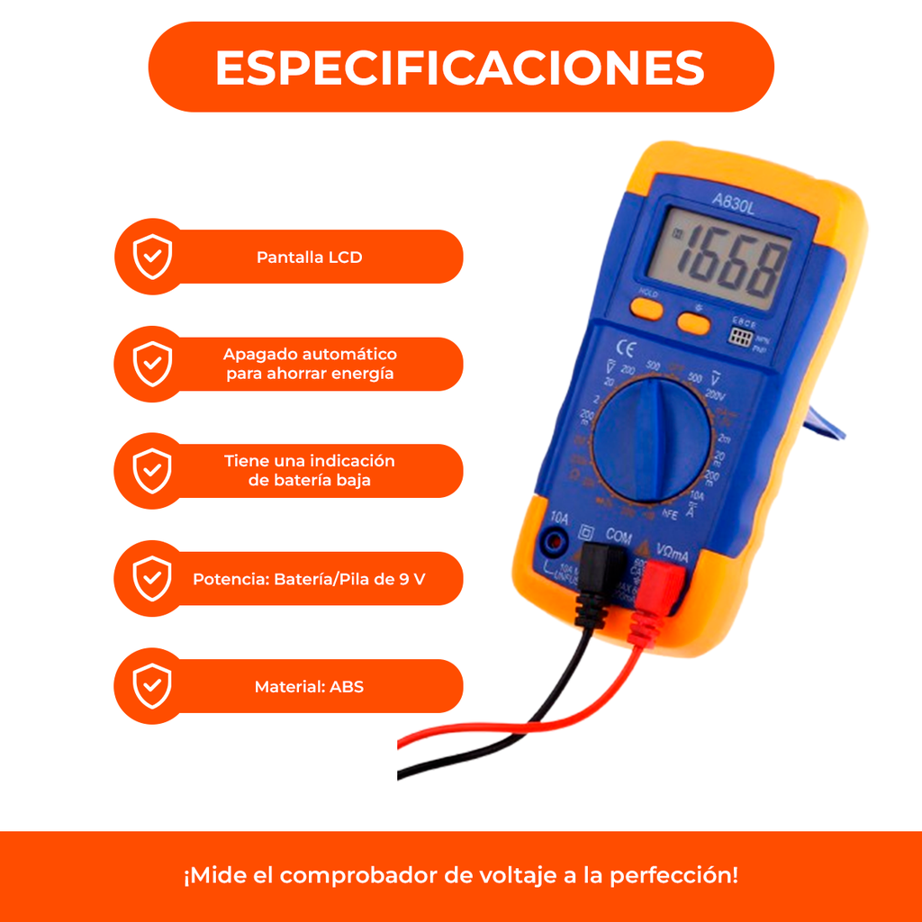 Tester Multimetro Digital Profesional Capacimetro 