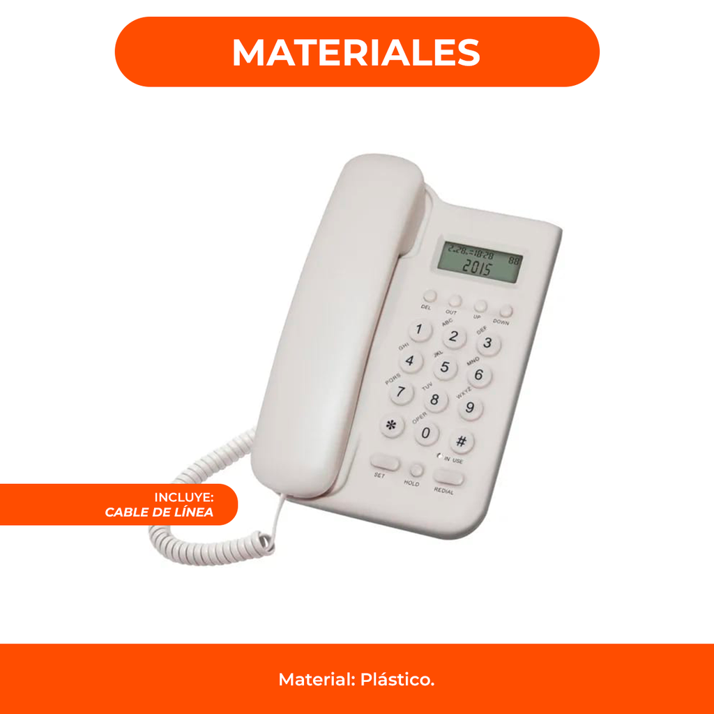 Telefono De Linea Identificador Numeros Grandes Lcd