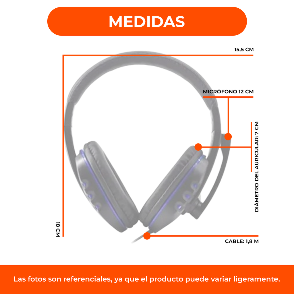 Auriculares Gamer K8007 Vincha Cable