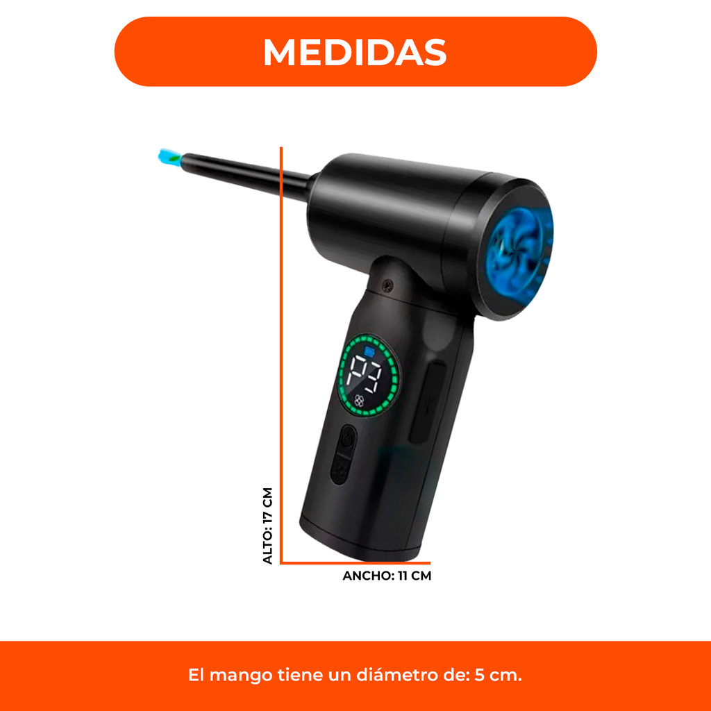 Soplador Aire Comprimido Ultra Potente 3 Niveles Inalambrico