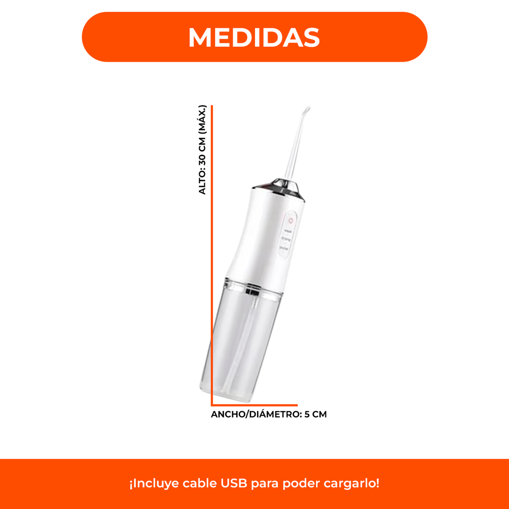 Irrigador Bucal Portátil Limpieza Dental Salud Recargable