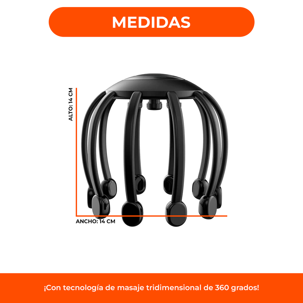 Masajeador De Cabeza Automático Recargable Estimulación Usb