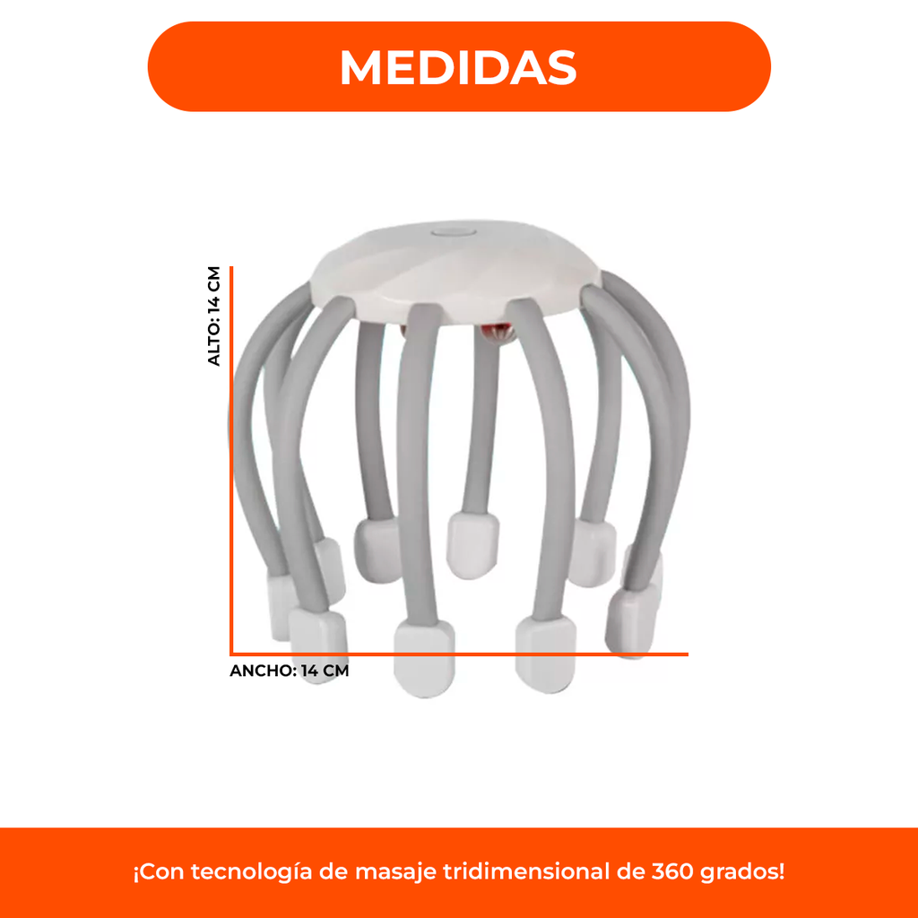 Masajeador De Cabeza Automático Recargable Estimulación Usb