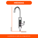 Canilla Grifería Electrica Acero Inox Con Calentador Rapido 