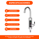 Canilla Grifería Electrica Acero Inox Con Calentador Rapido 