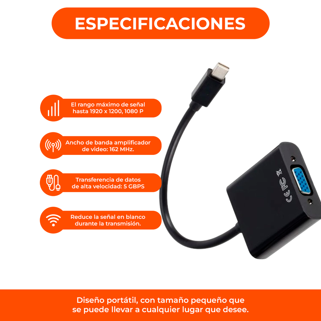 Cable Conversor Hdmi A Vga Full Hd