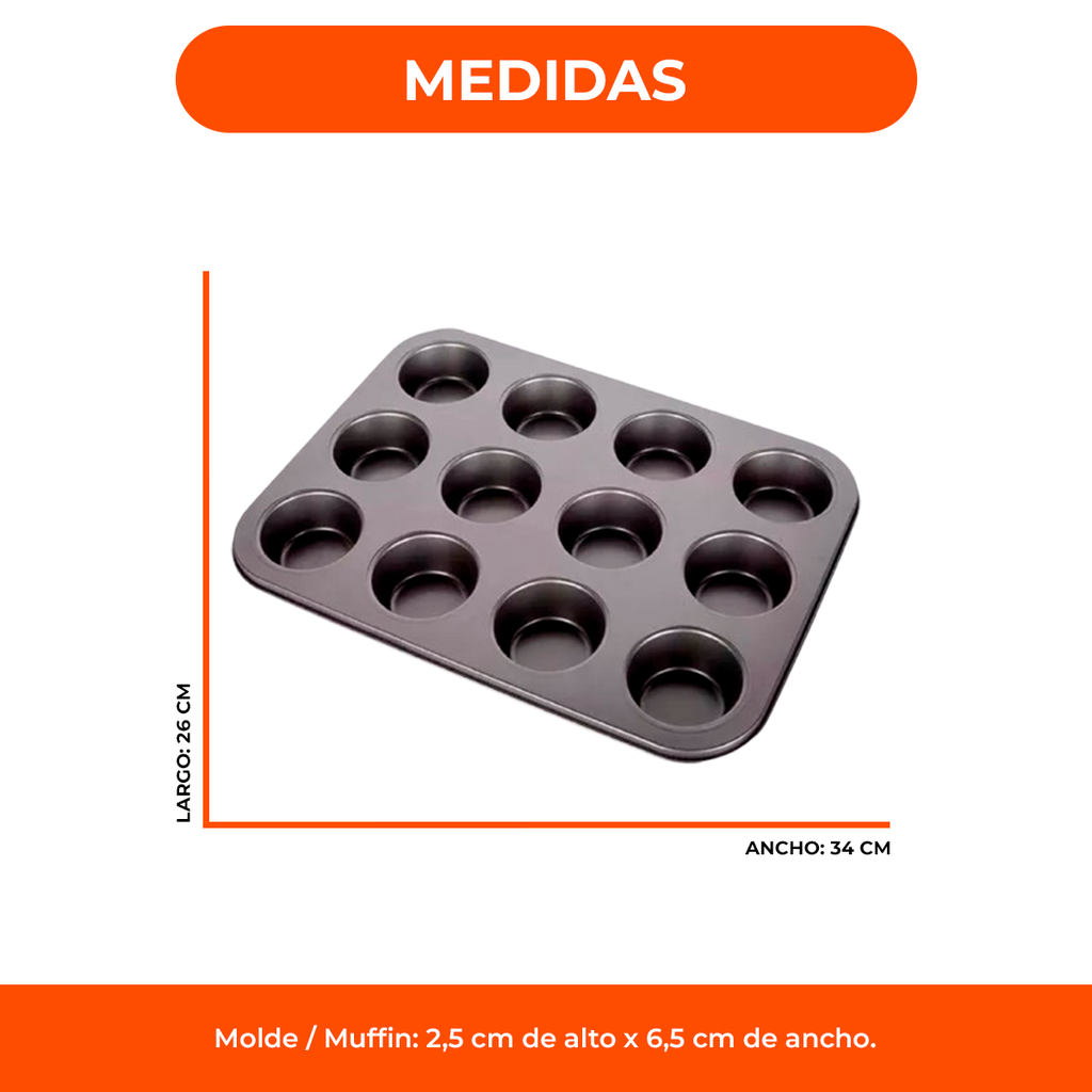 Molde de Muffins x12