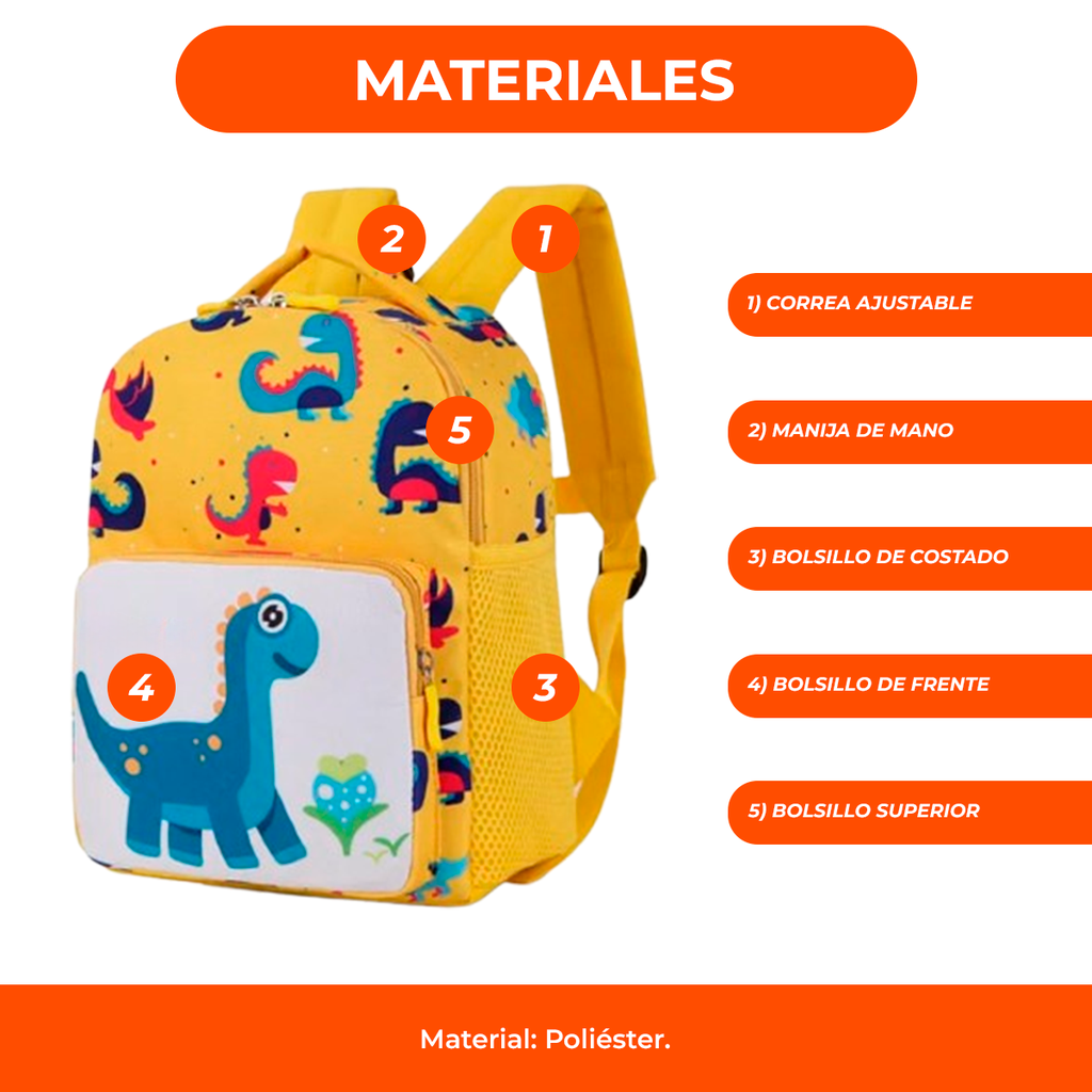 Mochila Infantil de Dinosaurios Diplodocus