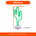 Lampara Velador Neon Luz Led Forma Cactus Con Base