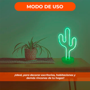 Lampara Velador Neon Luz Led Forma Cactus Con Base