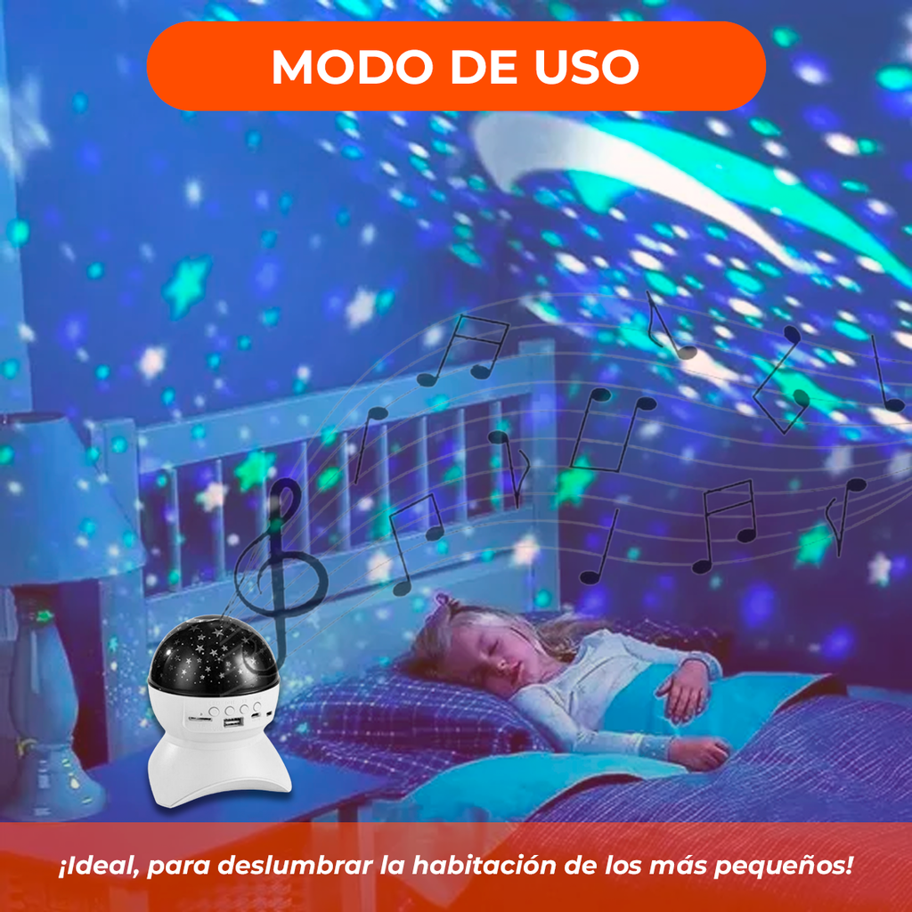 Lampara Velador Proyector Bluetooth Parlante Luces Rgb Usb