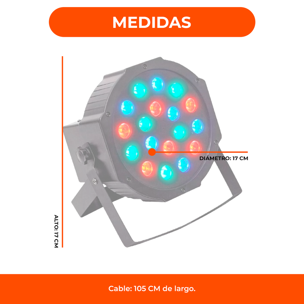 Luz Proton par 18 Luces Dj Audioritmica Dmx Iluminacion Led