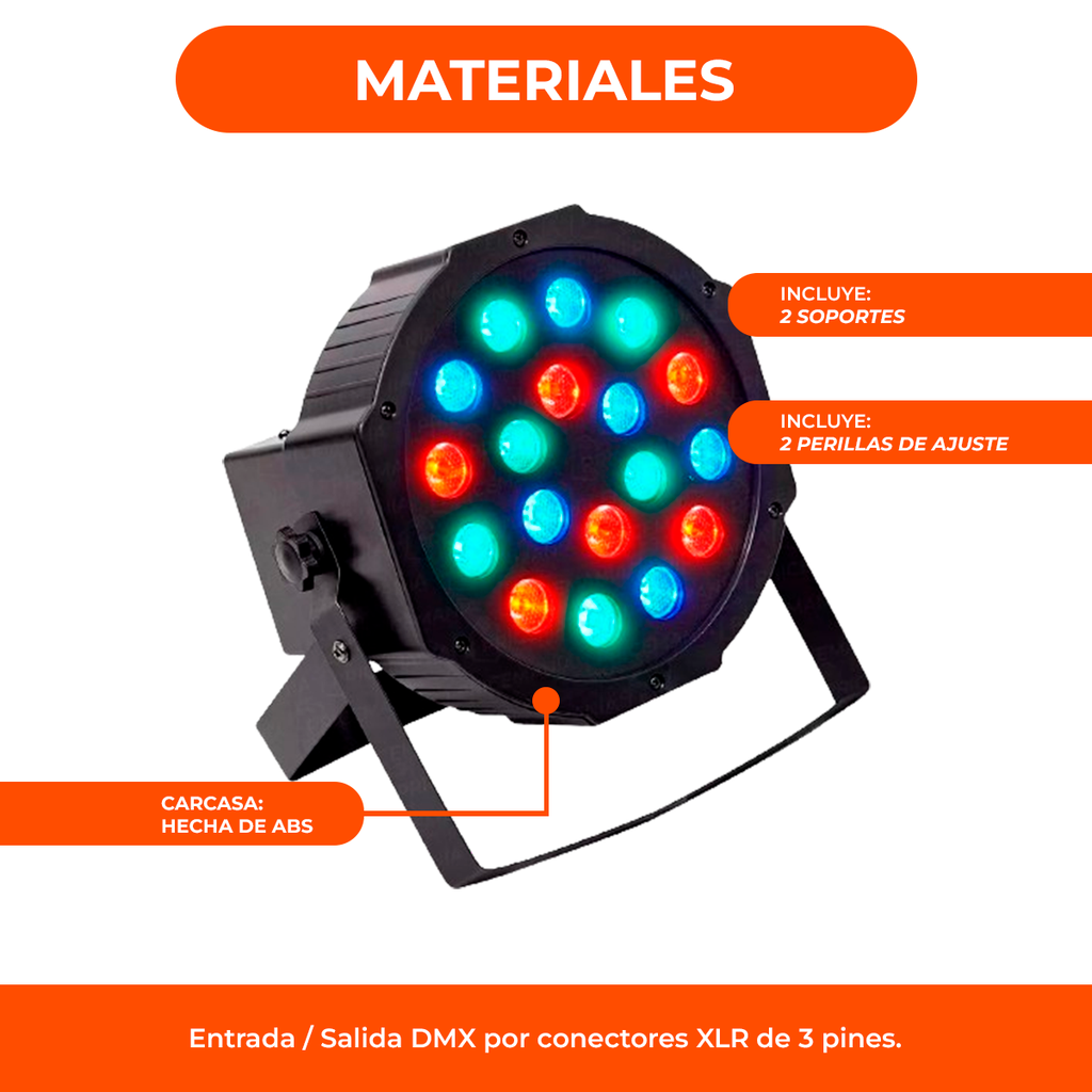 Luz Proton par 18 Luces Dj Audioritmica Dmx Iluminacion Led