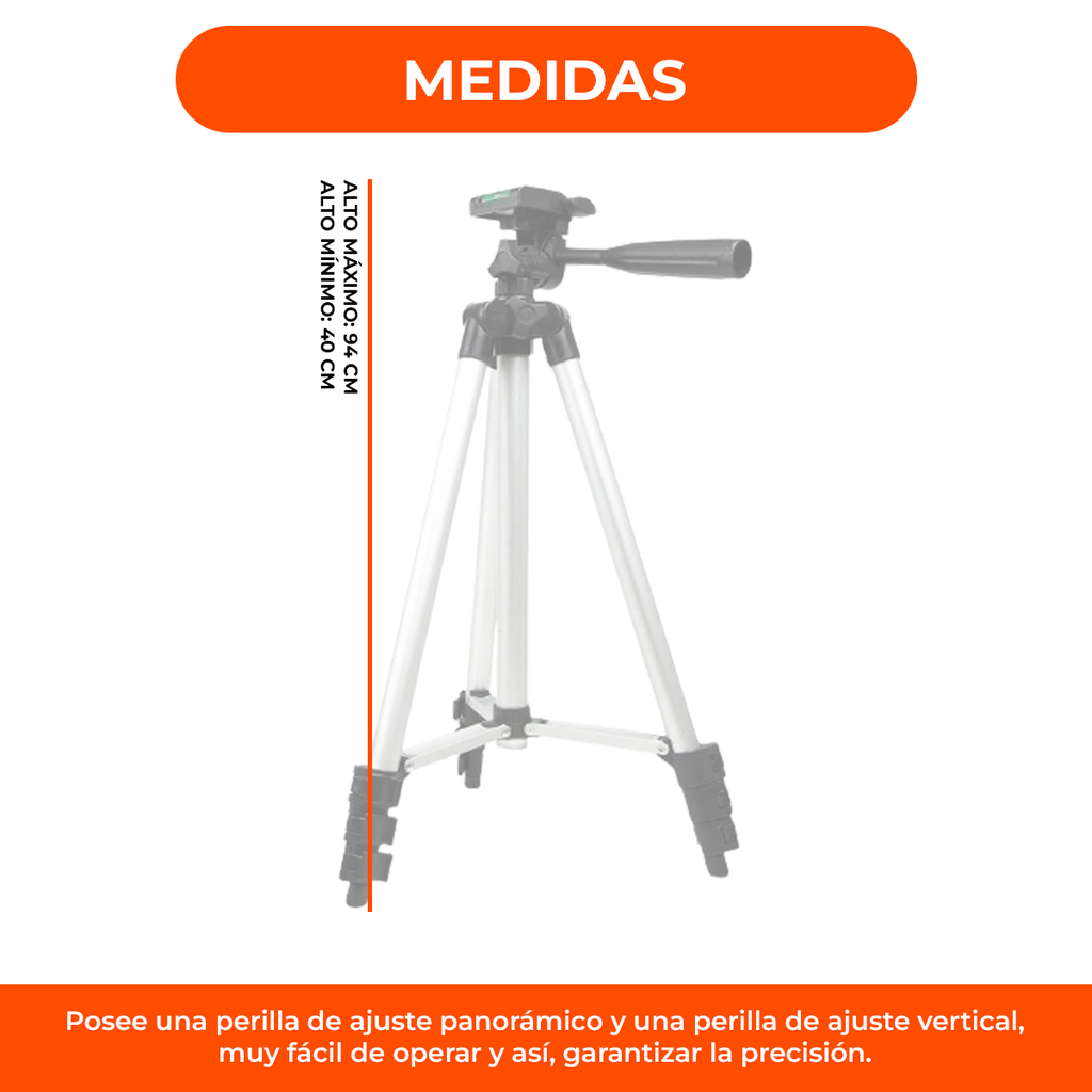 Tripode Plegable Aluminio P/ Camara Reflex Telescopico 1 Mtr