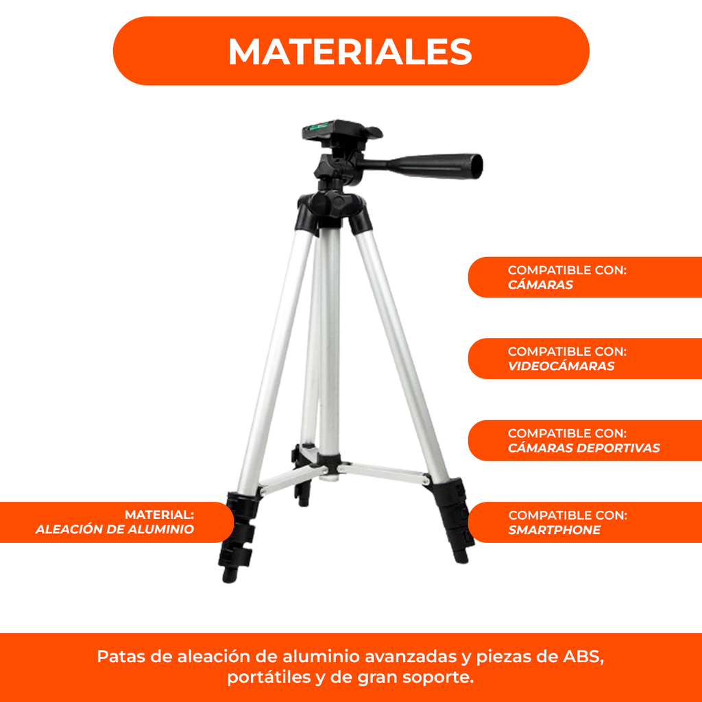 Tripode Plegable Aluminio P/ Camara Reflex Telescopico 1 Mtr