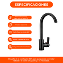 Canilla Cocina Griferia Movil Black Monocomando Mesada