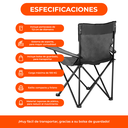 Set 4 Sillas Director Sillón Plegable Playa Camping Pesca Negro