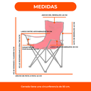 Set 4 Sillas Director Sillón Plegable Playa Camping Pesca Rojo